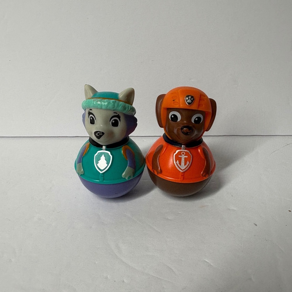 Paw Patrol Weebles Everest & Zuma Figures Hasbro 2015 Wobble Toddler Toys